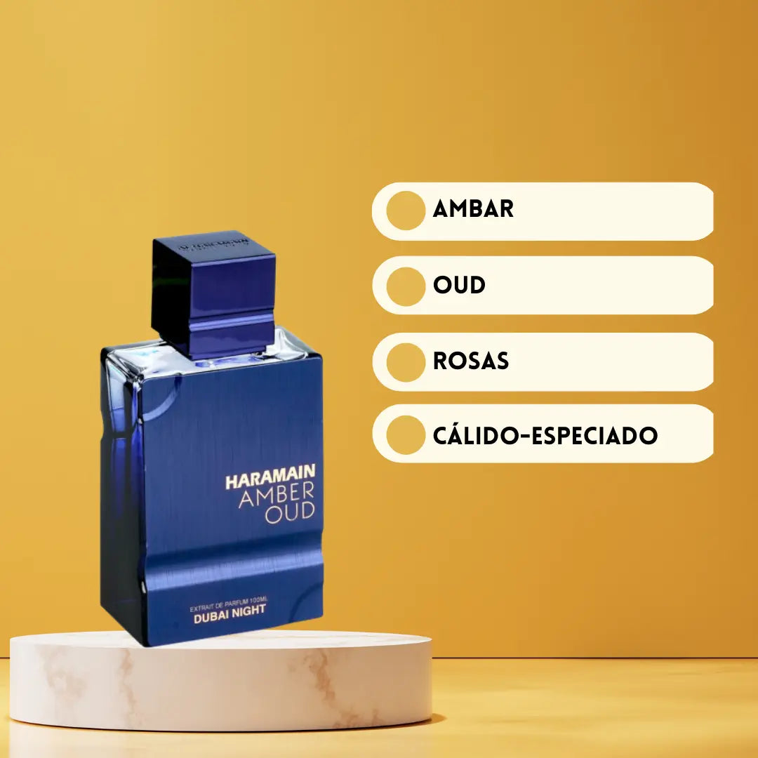Amber Oud Dubai Night | Al Haramain | Perfume Árabe para Hombre | Oriental Amaderado - Extrait de Parfum Al Haramain