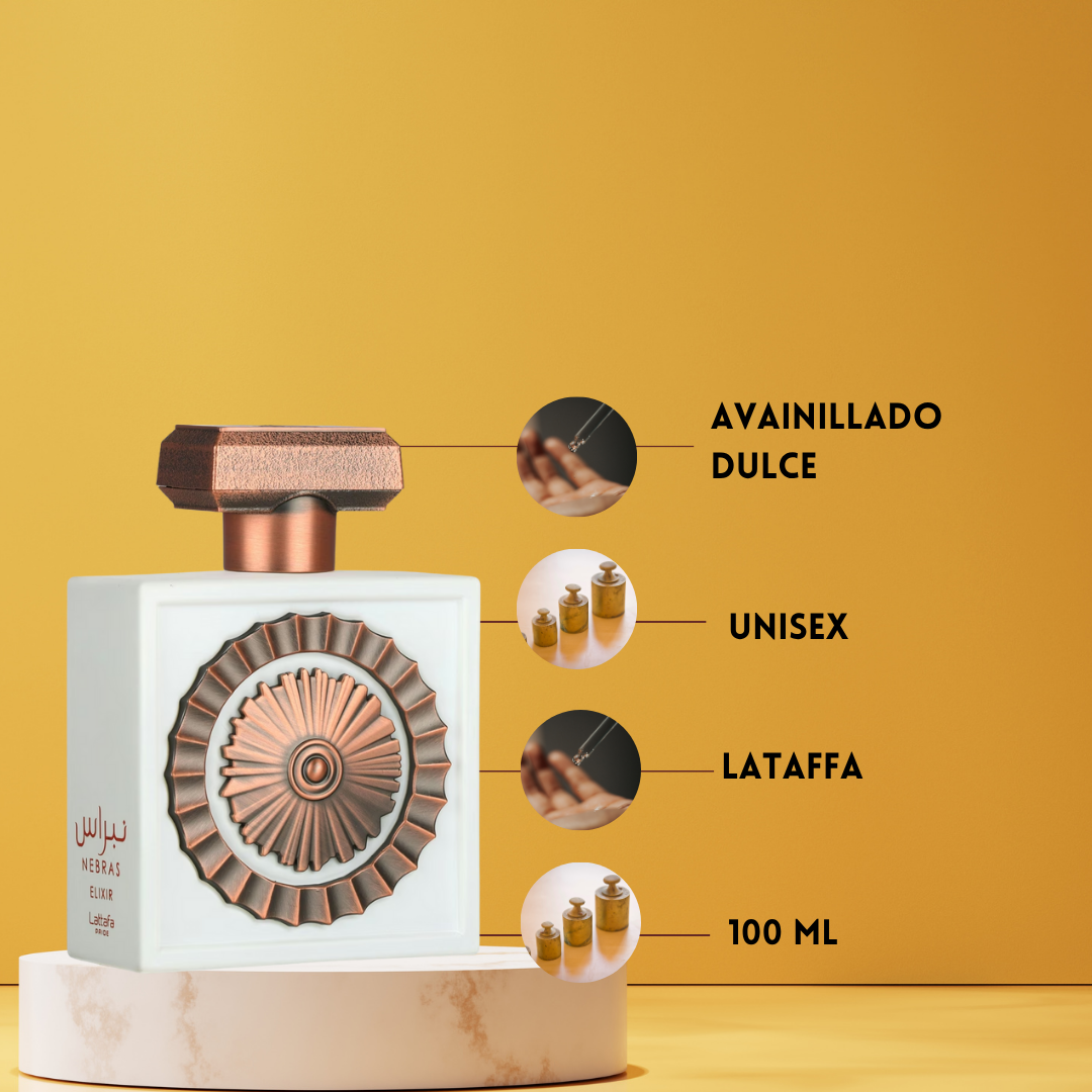 Nebras Elixir Lattafa | Unisex perfume árabe | Oriental Vainilla – EDP
