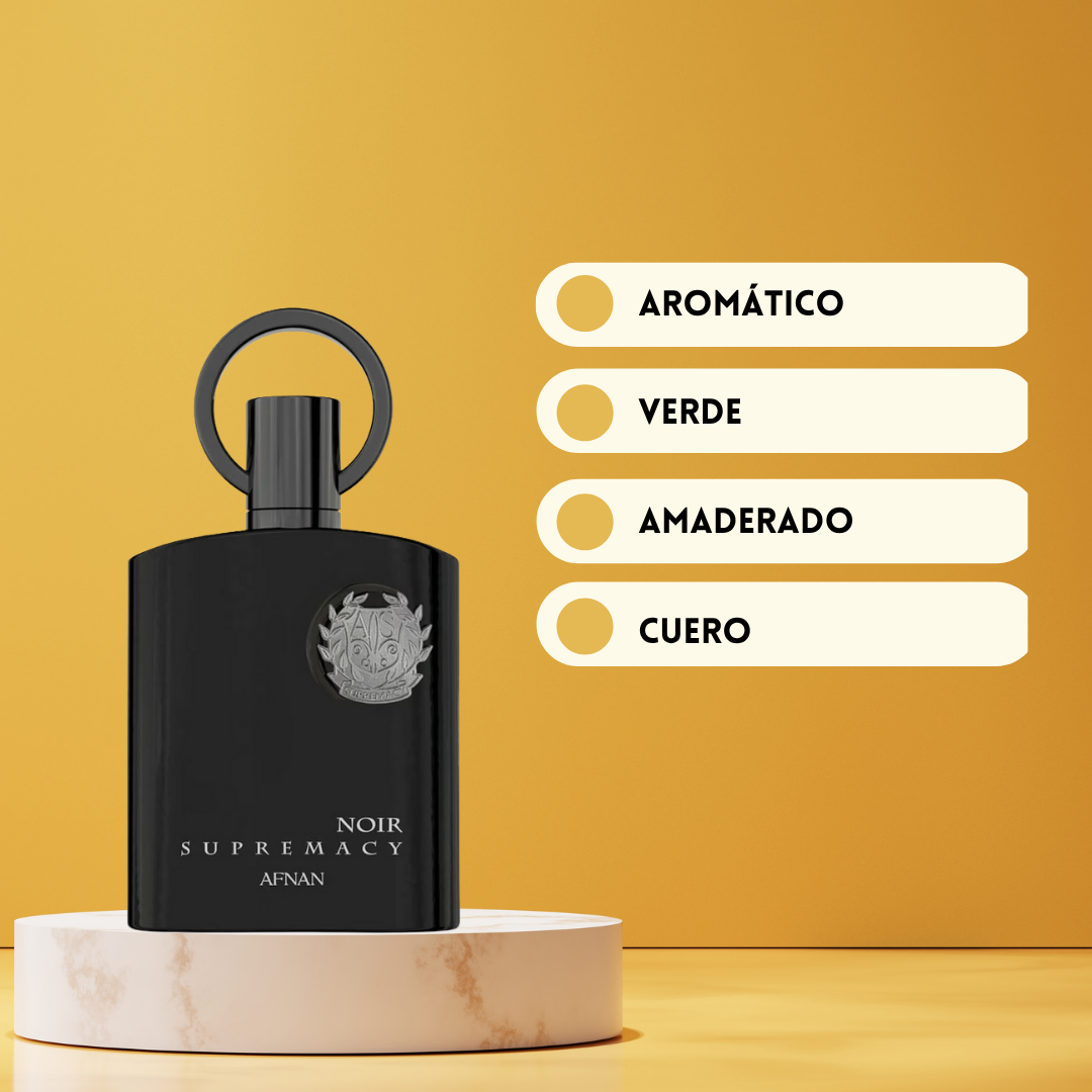 Afnan Supremacy Noir – Perfume Árabe Masculino Woody-Especiado & Pino