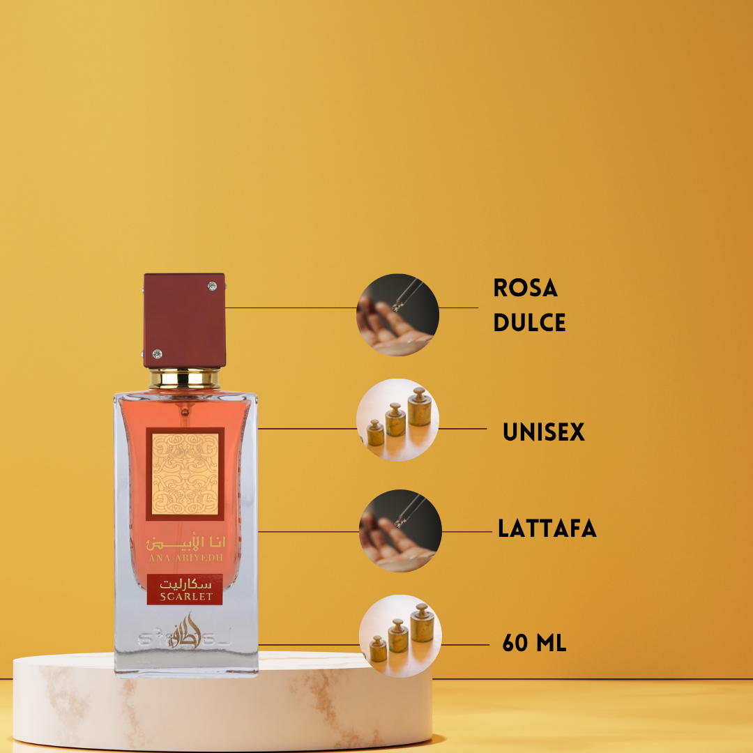 Lattafa Ana Abiyedh Scarlet – Eau de Parfum Mujer 60ml Floral & Gourmand