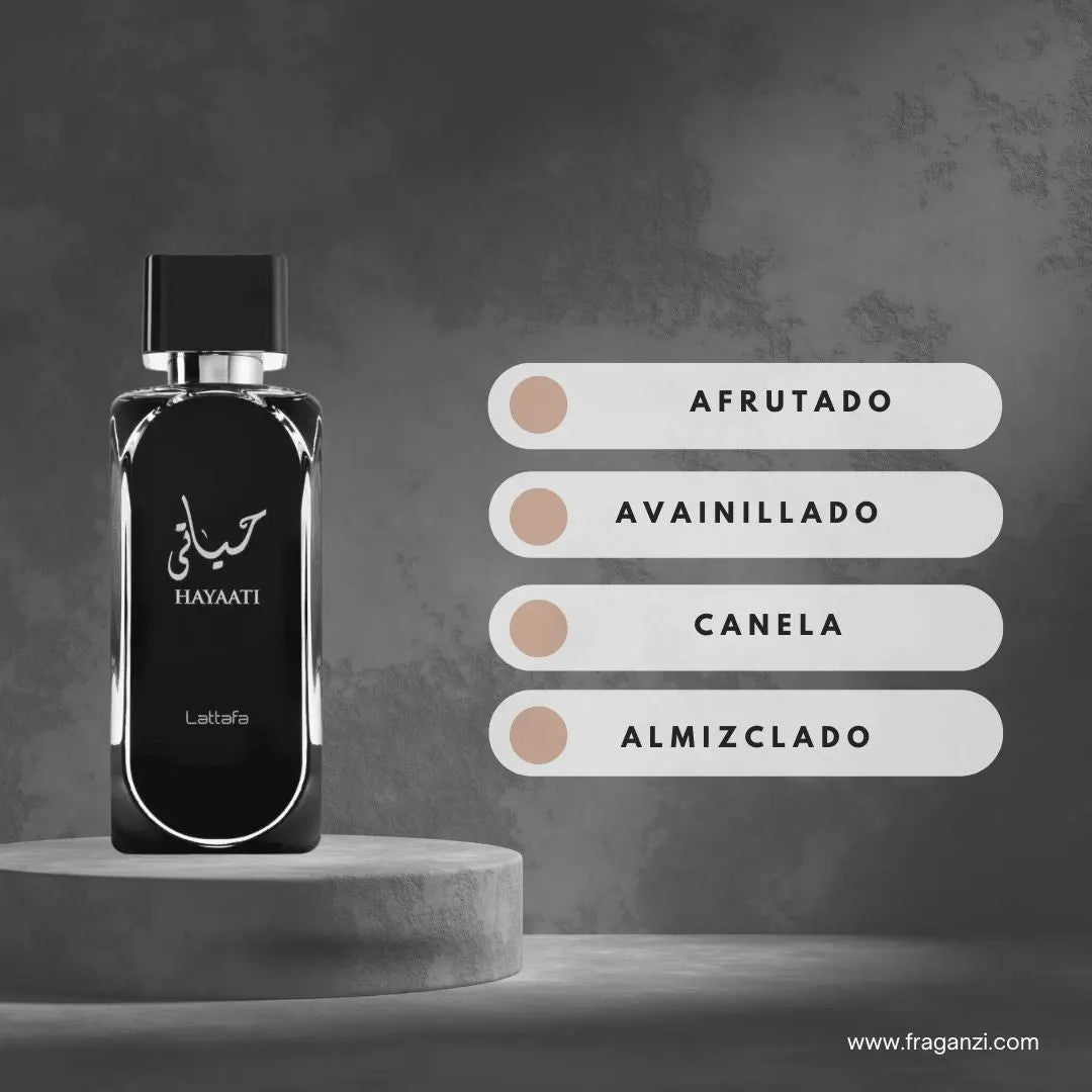 Hayaati de Lattafa - Perfume Árabe Masculino 100ml, Fresco