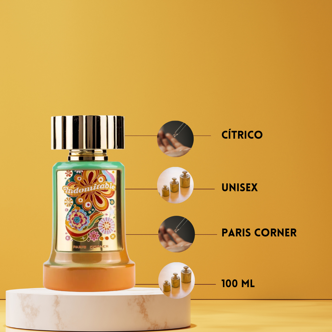 Indomitable Eau de Parfum | Paris Corner | Perfume Unisex con Notas de Cítricos, Manzana y Ámbar