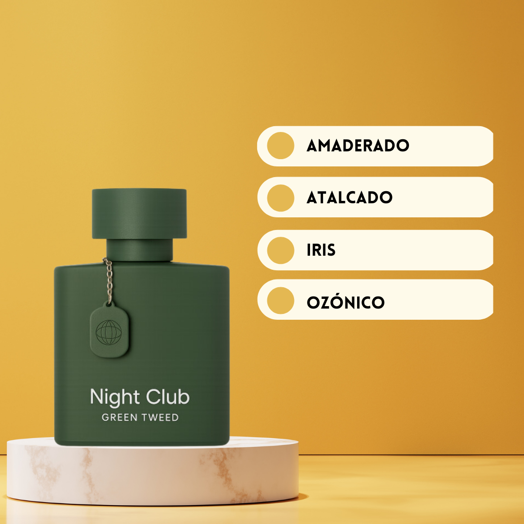 Night club green tweed