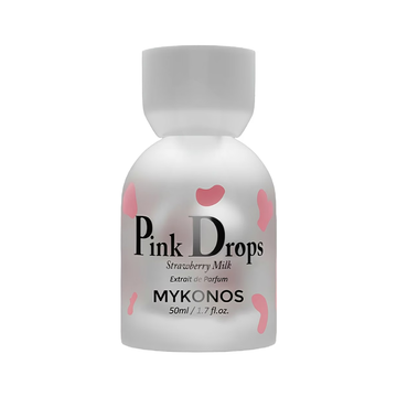 Frasco blanco de Pink Drops Strawberry Milk de Mykonos, Extrait de Parfum 50 ml