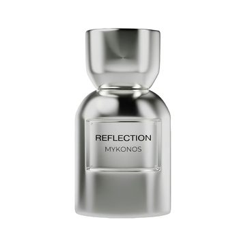 Frasco plateado de Reflection de Mykonos, Extrait de Parfum