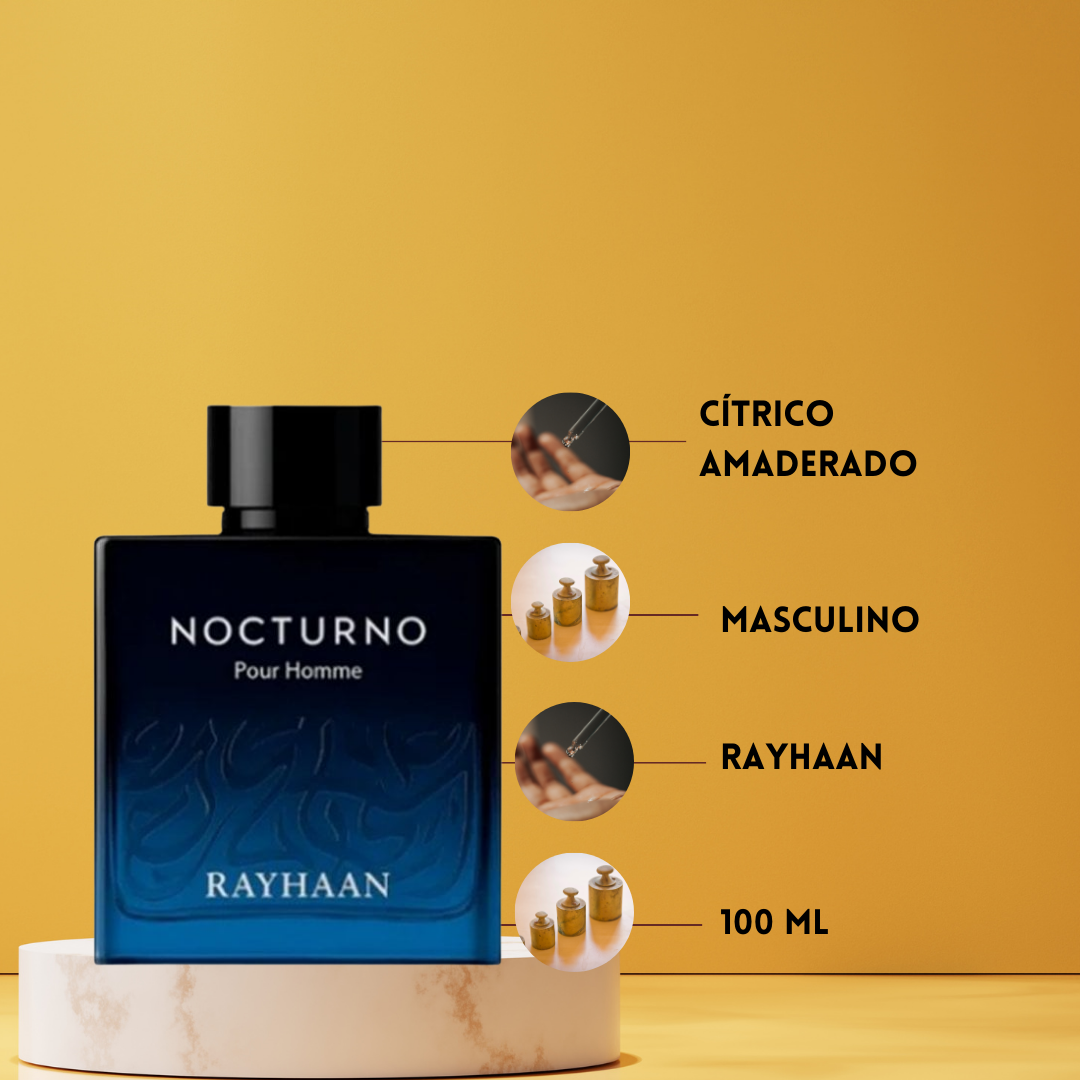 Rayhaan Nocturno Pour Homme – Eau de Parfum Hombre - Especiado & Amaderado